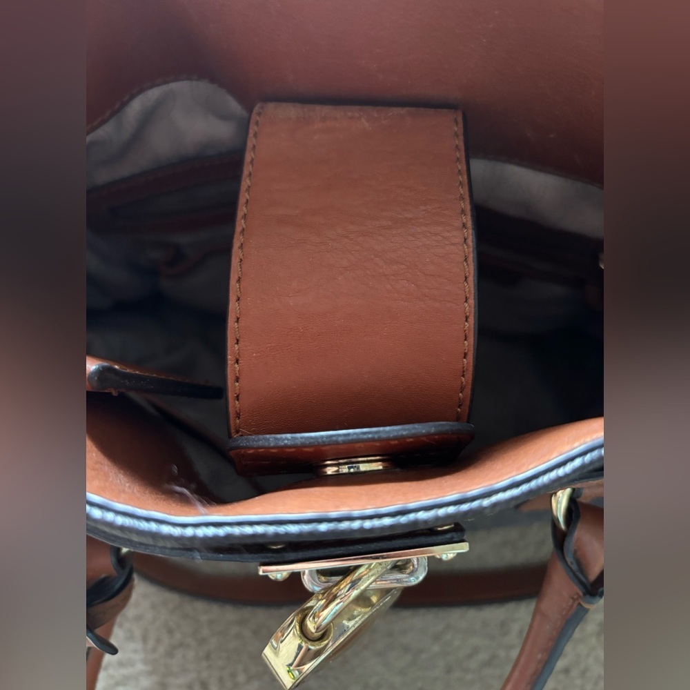 Michael Kors Hamilton Crossbody Tote Brown Purse Bag - Picture 12 of 16